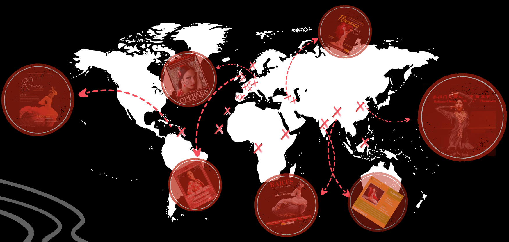 Mapa actuaciones Rebeca Ortega